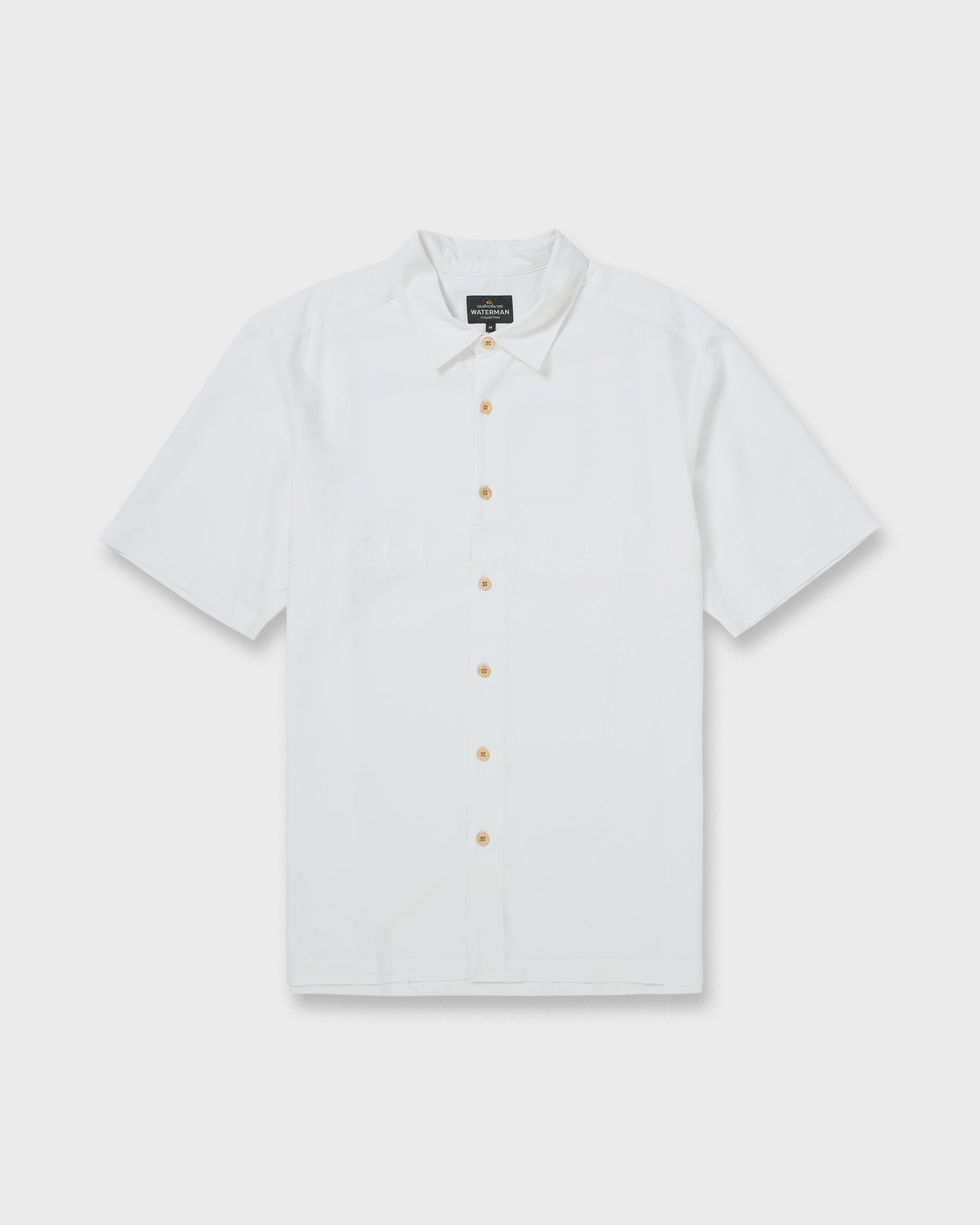 Waterman Tahiti Palms Premium Anti-Wrinkle Shirt - White Quick Silver White