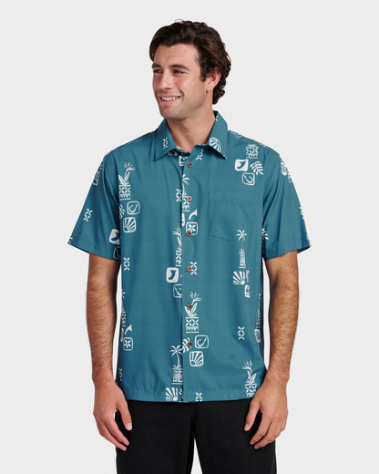 Waterman Mystic Fin Shirt - Real Teal Quick Silver Real Teal