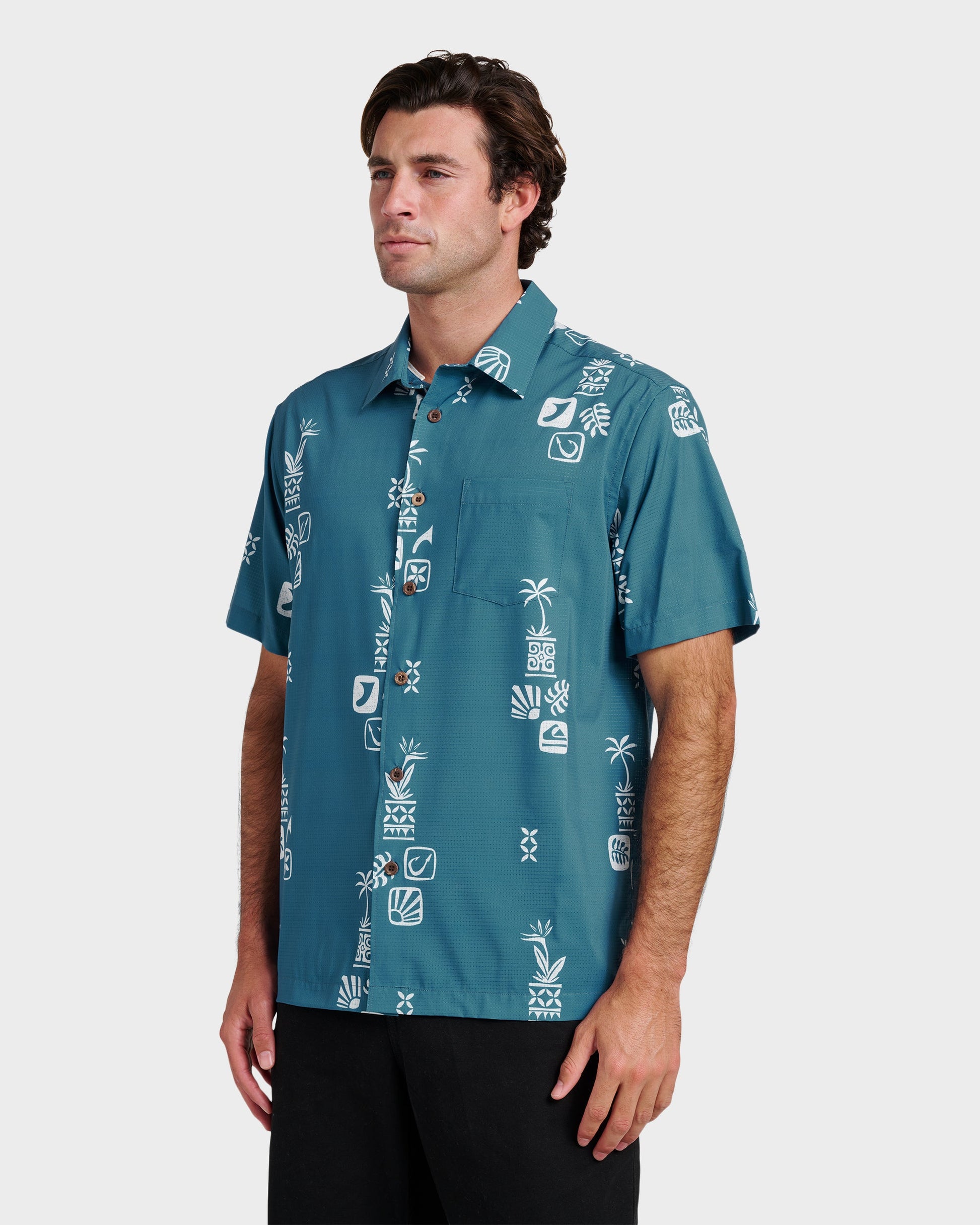 Waterman Mystic Fin Shirt - Real Teal Quick Silver Real Teal