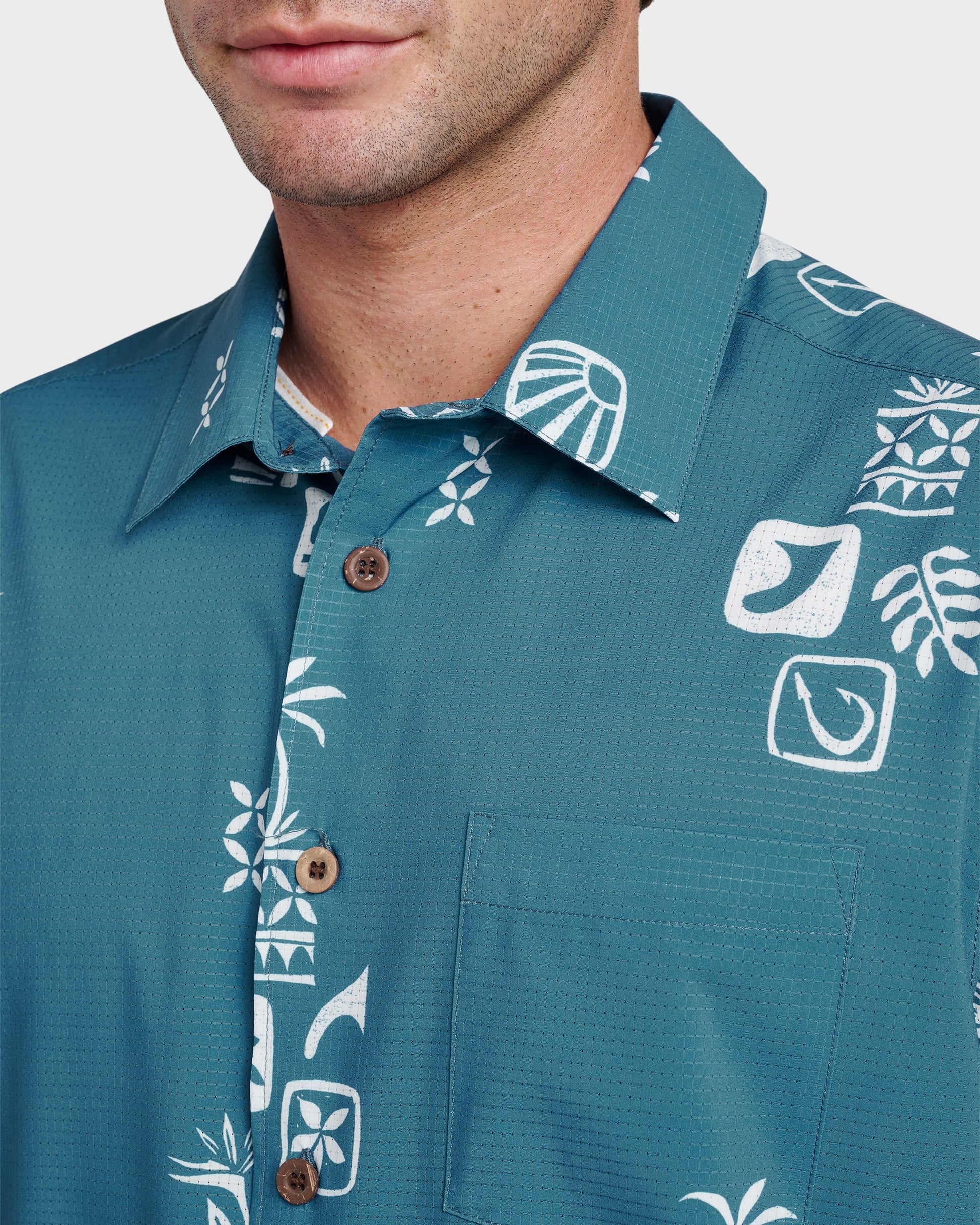Waterman Mystic Fin Shirt - Real Teal Quick Silver Real Teal