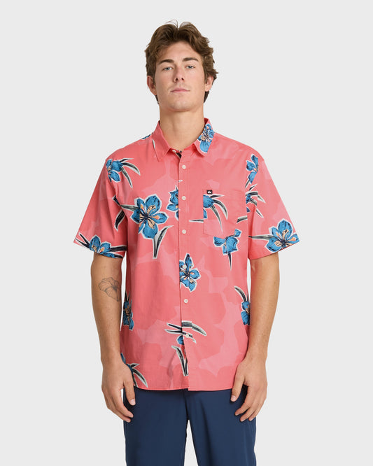 Apero Organic Classics Short Sleeve Shirt - Strawberry Print Quick Silver Strawberry Print