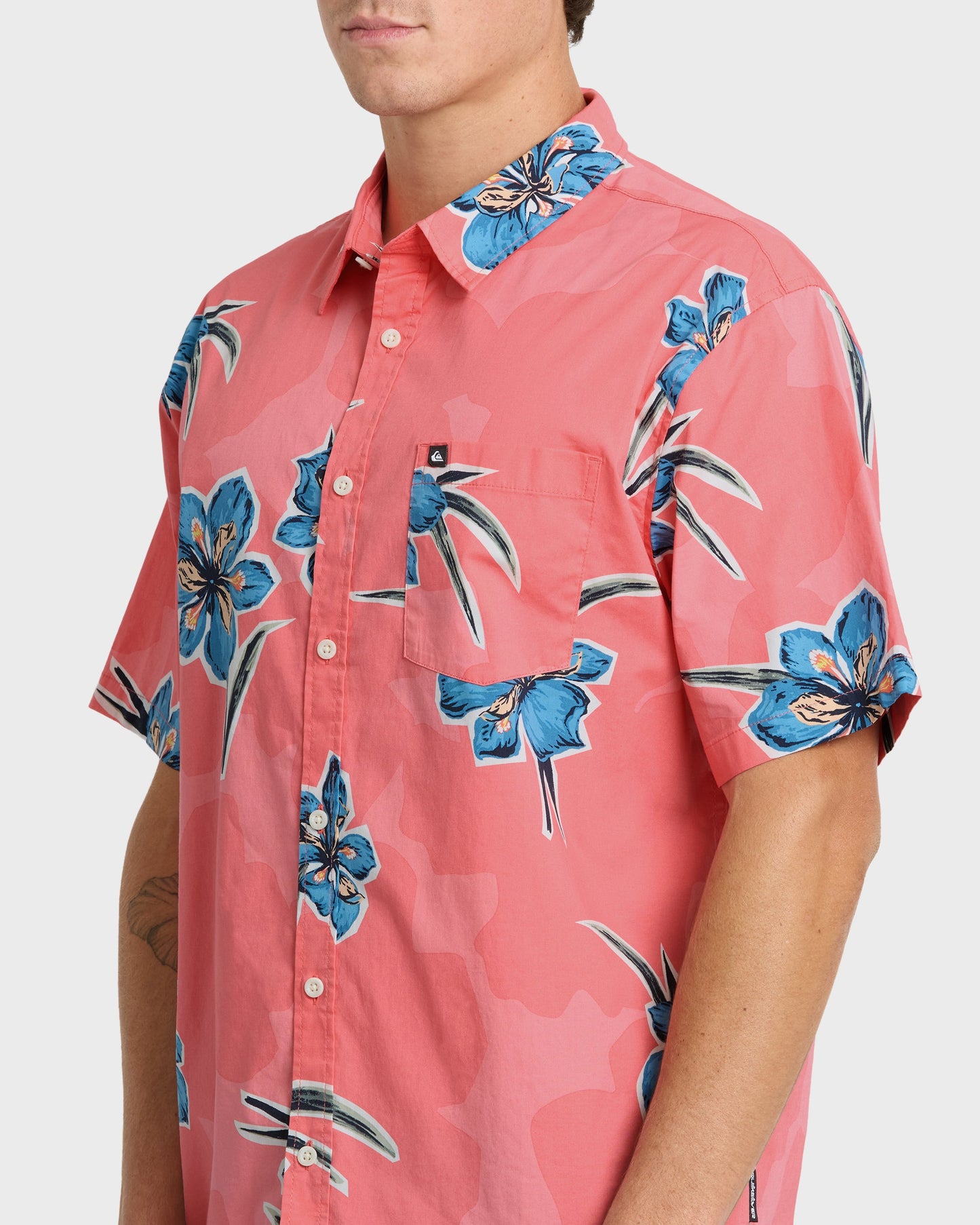 Apero Organic Classics Short Sleeve Shirt - Strawberry Print Quick Silver Strawberry Print