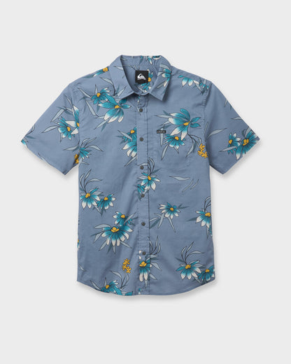 Costal Flora Classic Short Sleeve Shirt - Coronet Blue Quick Silver Coronet Blue