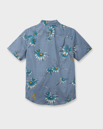 Costal Flora Classic Short Sleeve Shirt - Coronet Blue Quick Silver Coronet Blue