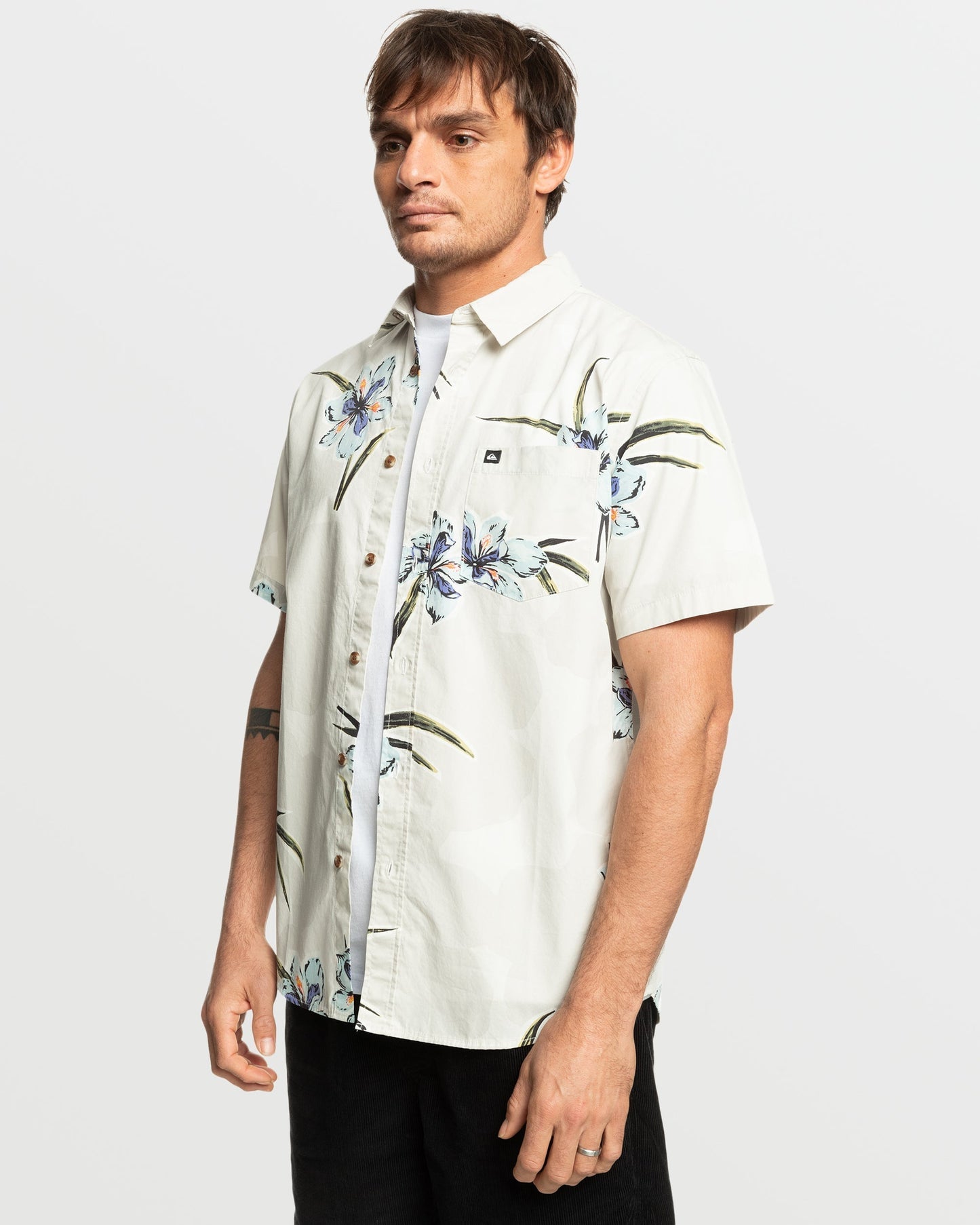 Apero Organic Classics Short Sleeve Shirt - Silver Birch Print Quick Silver Silver Birch Print