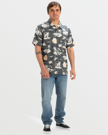 DNA Destination Island Short Sleeve Shirt - Black Quick Silver Black
