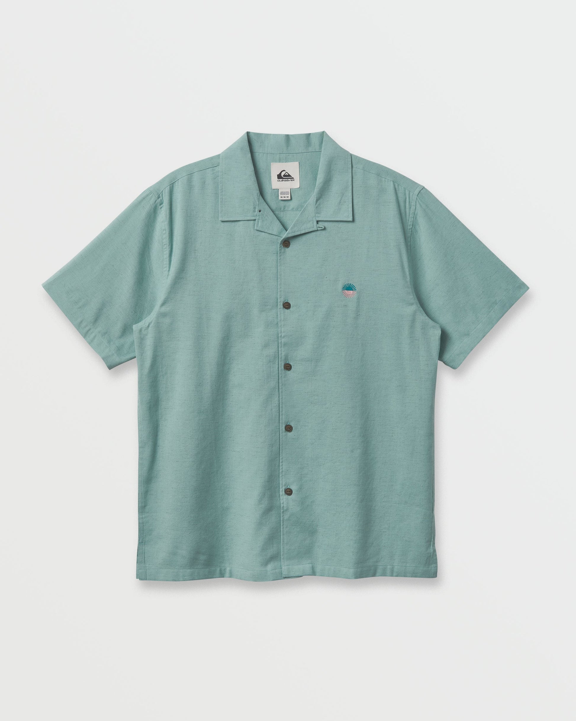 Flecky Island Short Sleeve Shirt - Jade Grey Quick Silver Jade Grey
