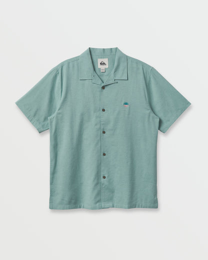 Flecky Island Short Sleeve Shirt - Jade Grey Quick Silver Jade Grey