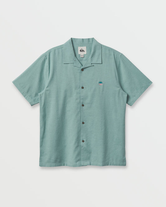 Flecky Island Short Sleeve Shirt - Jade Grey Quick Silver Jade Grey