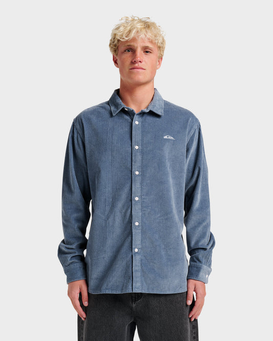 Cord Long Sleeve Shirt - China Blue Quick Silver China Blue