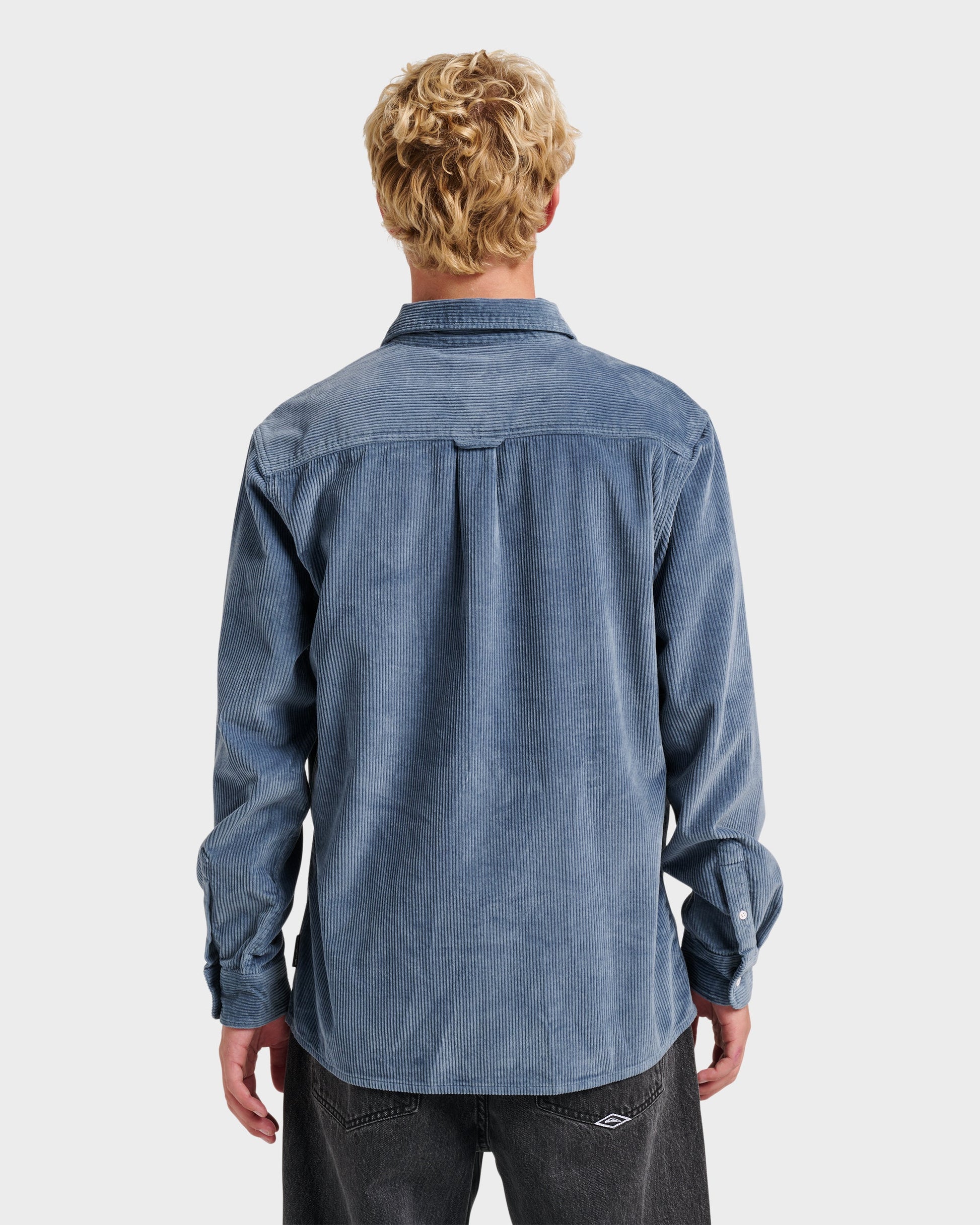 Cord Long Sleeve Shirt - China Blue Quick Silver China Blue