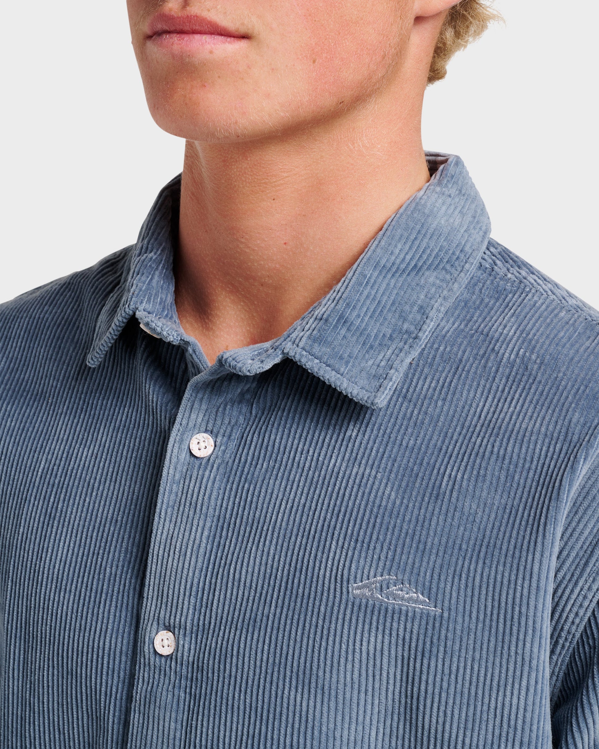 Cord Long Sleeve Shirt - China Blue Quick Silver China Blue