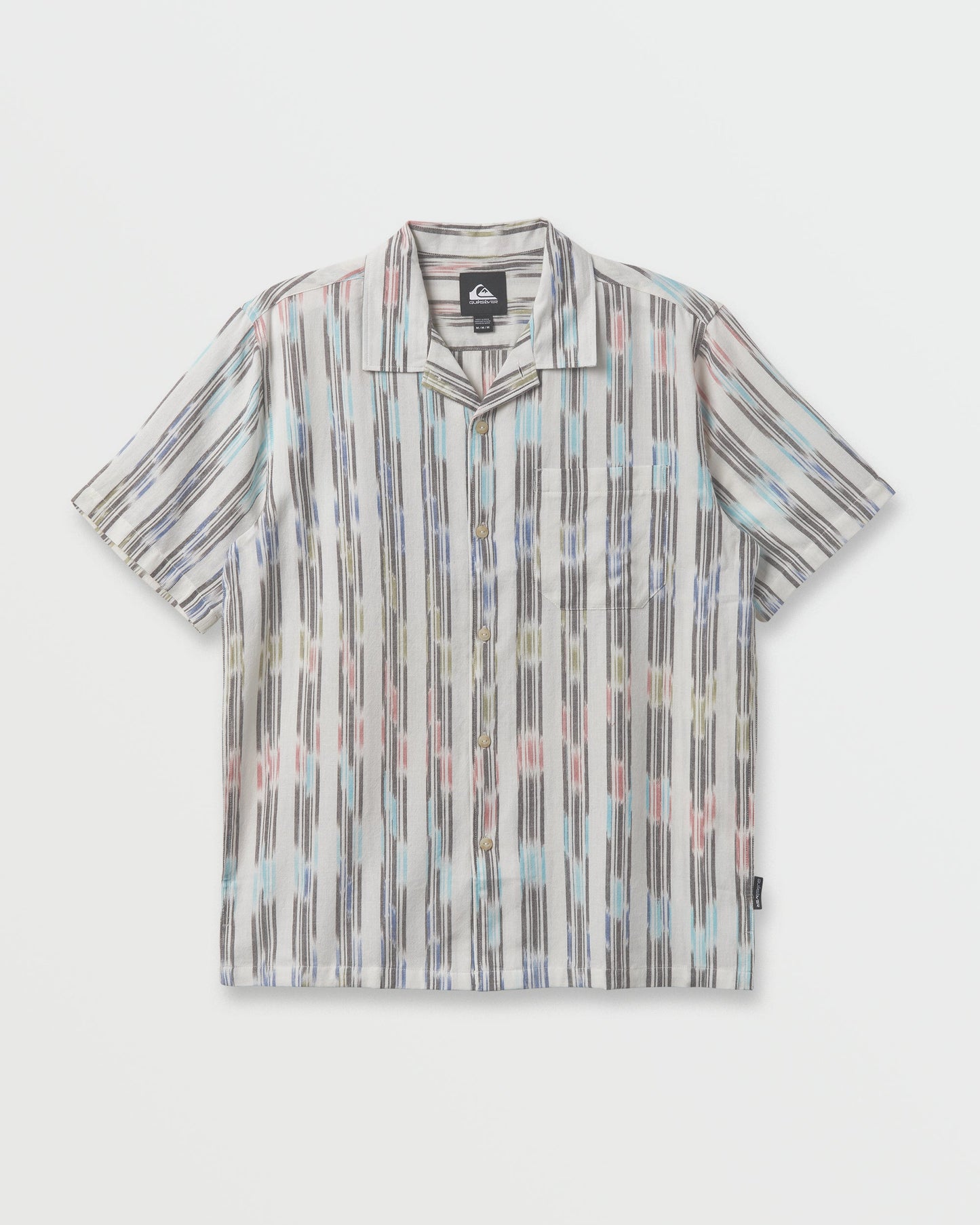 Space Dye Casual Short Sleeve Shirt - Off White Quick Silver Off White
