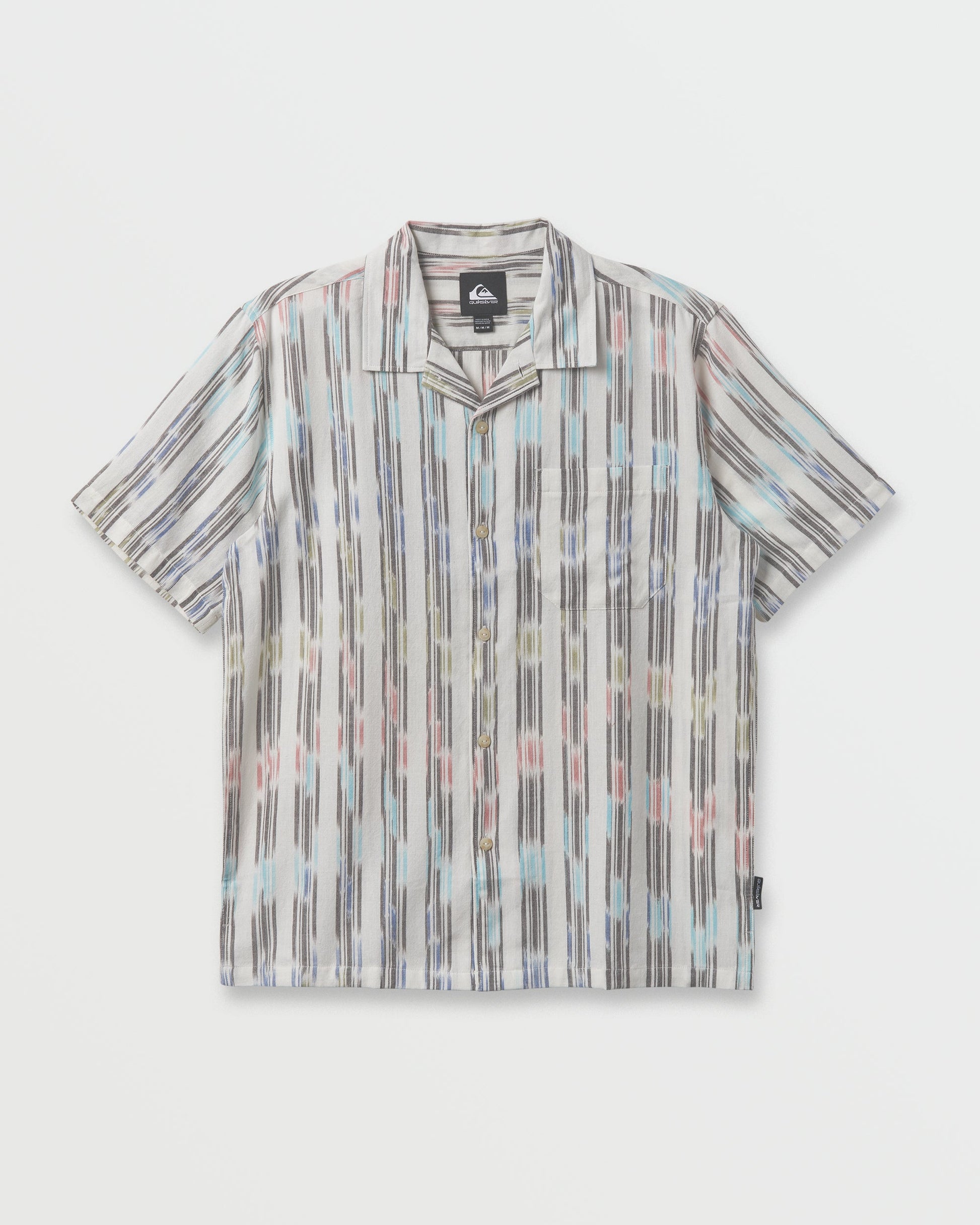 Space Dye Casual Short Sleeve Shirt - Off White Quick Silver Off White
