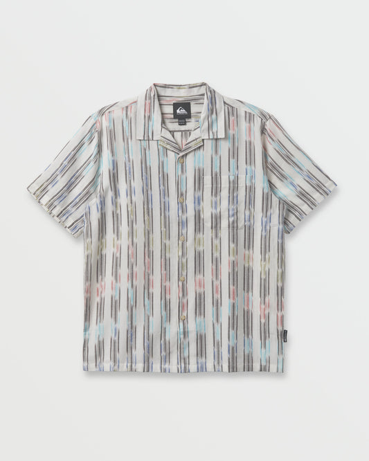 Space Dye Casual Short Sleeve Shirt - Off White Quick Silver Off White