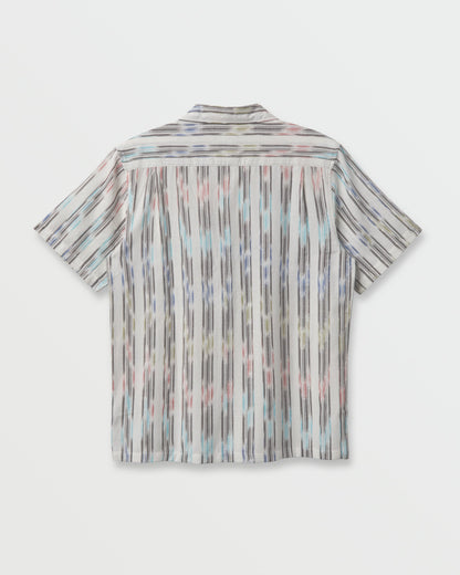 Space Dye Casual Short Sleeve Shirt - Off White Quick Silver Off White