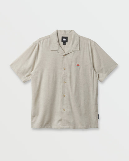 Flecky Island Short Sleeve Shirt - Silver Birch Quick Silver Silver Birch