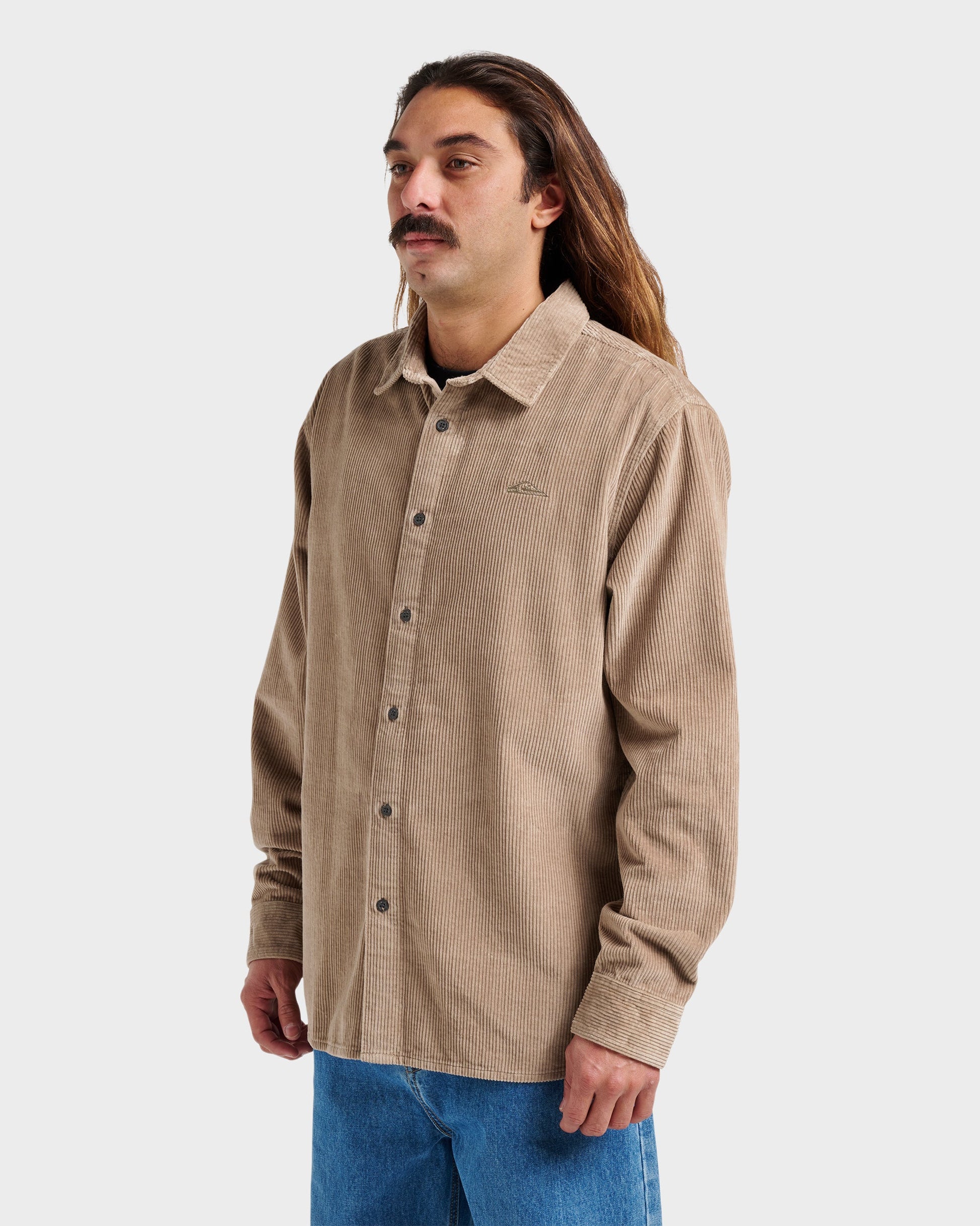 Cord Long Sleeve Shirt - Fallen Rock Quick Silver Fallen Rock