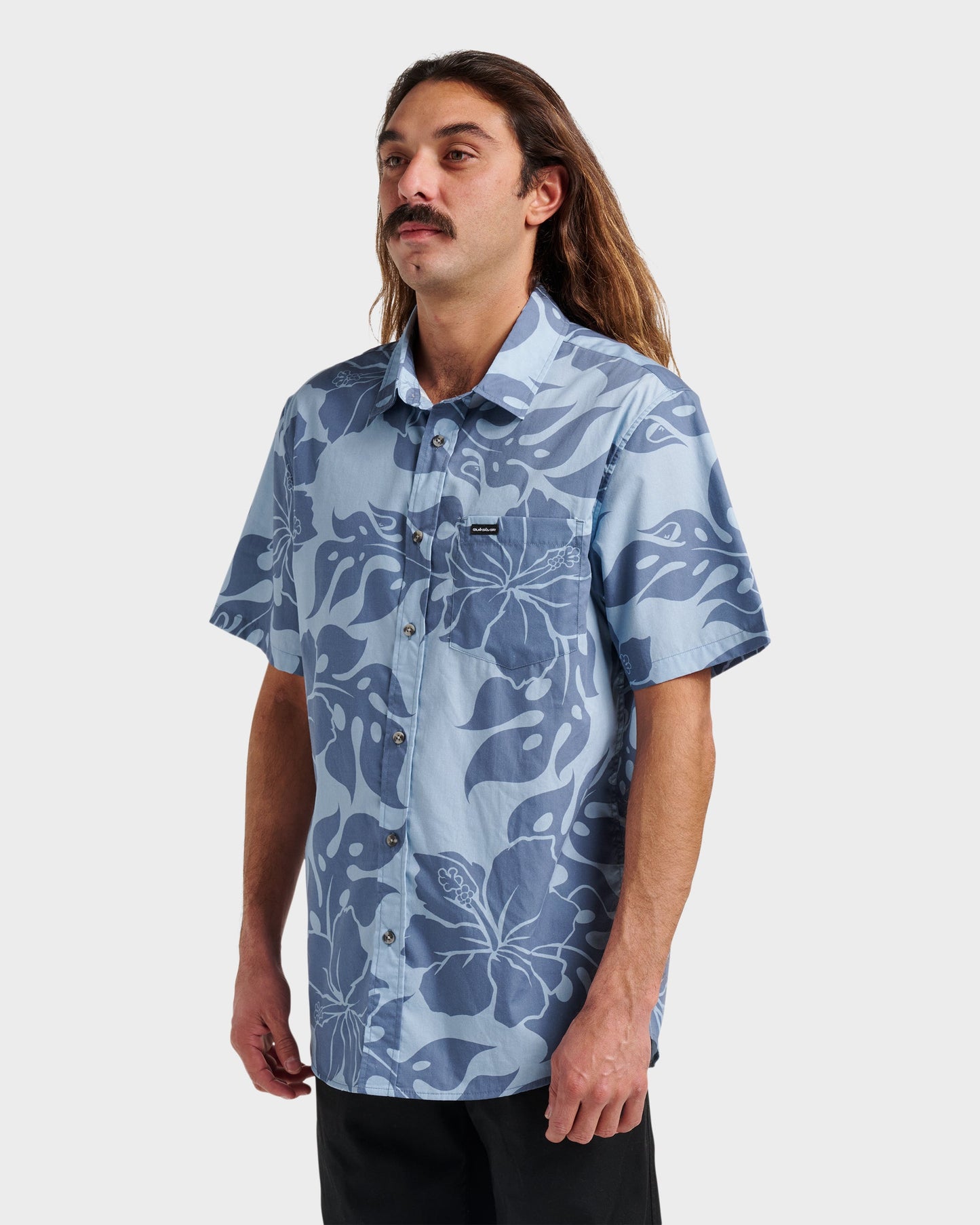 Oceanview Classic Short Sleeve Shirt - Ashley Blue Quick Silver Ashley Blue