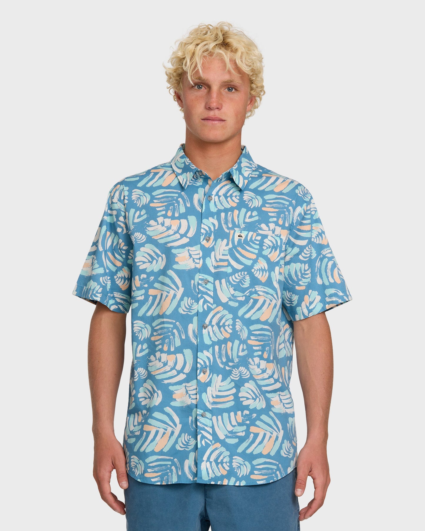 Shades Classic Stretch Short Sleeve Shirt - Niagara Quick Silver Niagara