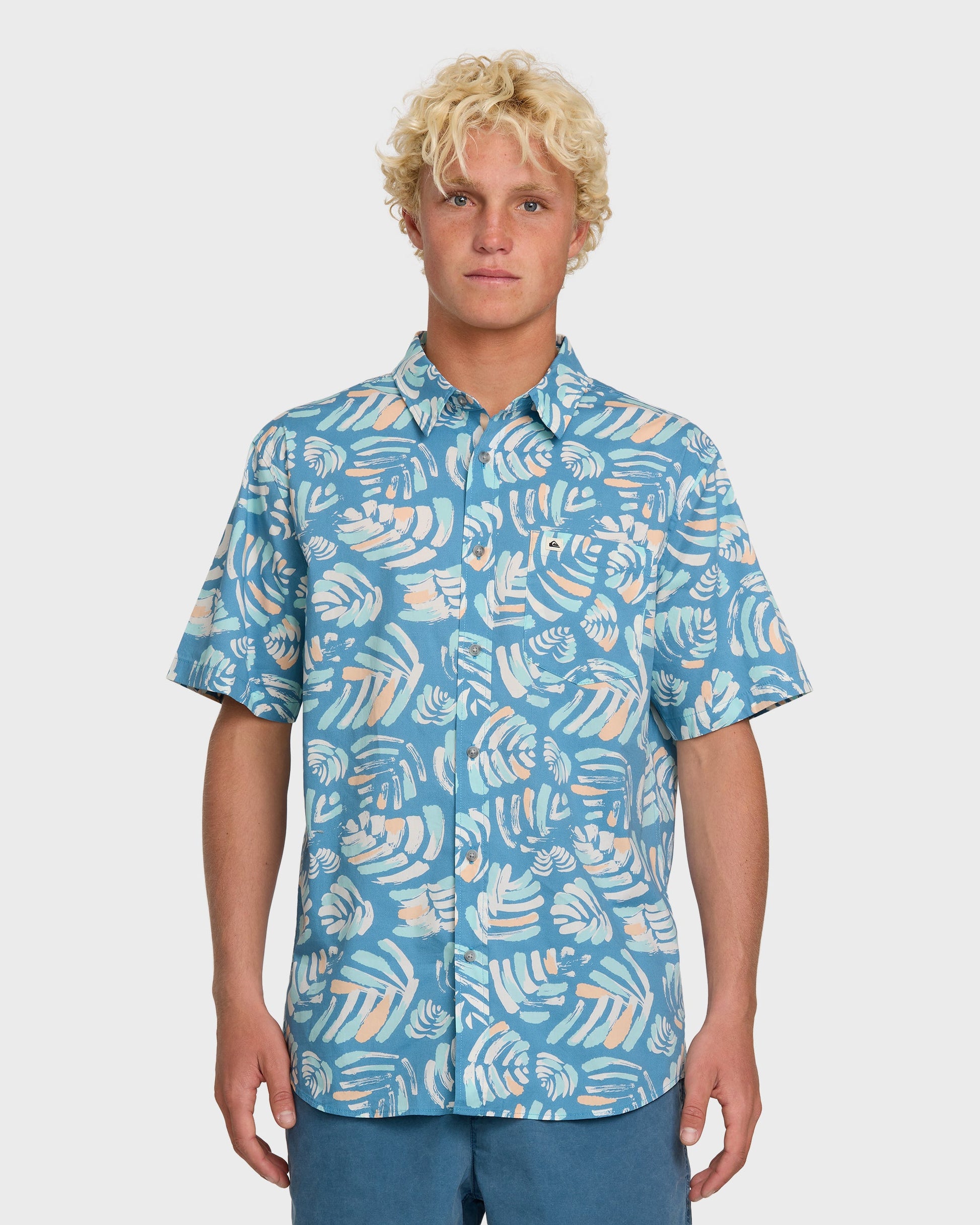 Shades Classic Stretch Short Sleeve Shirt - Niagara Quick Silver Niagara