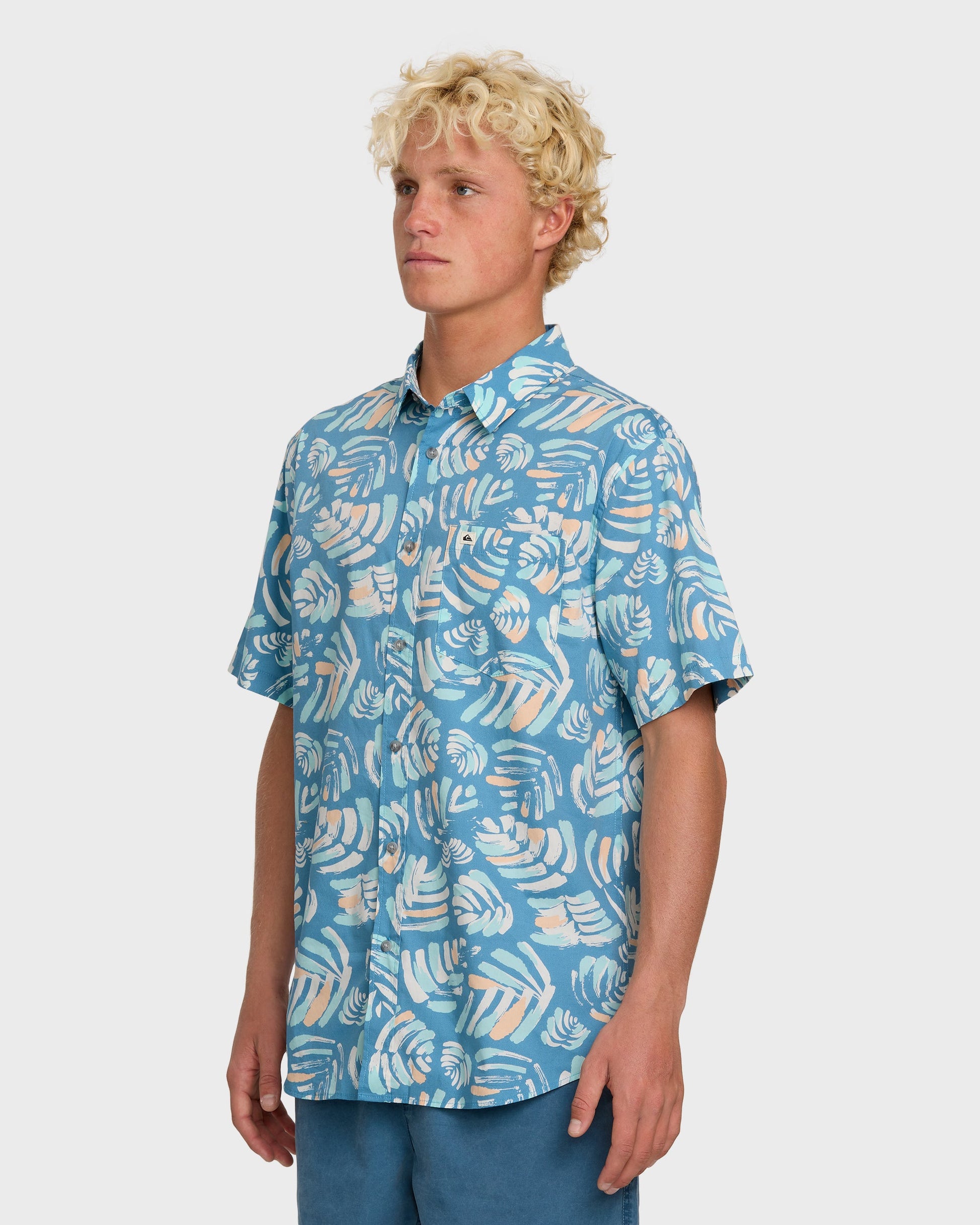 Shades Classic Stretch Short Sleeve Shirt - Niagara Quick Silver Niagara