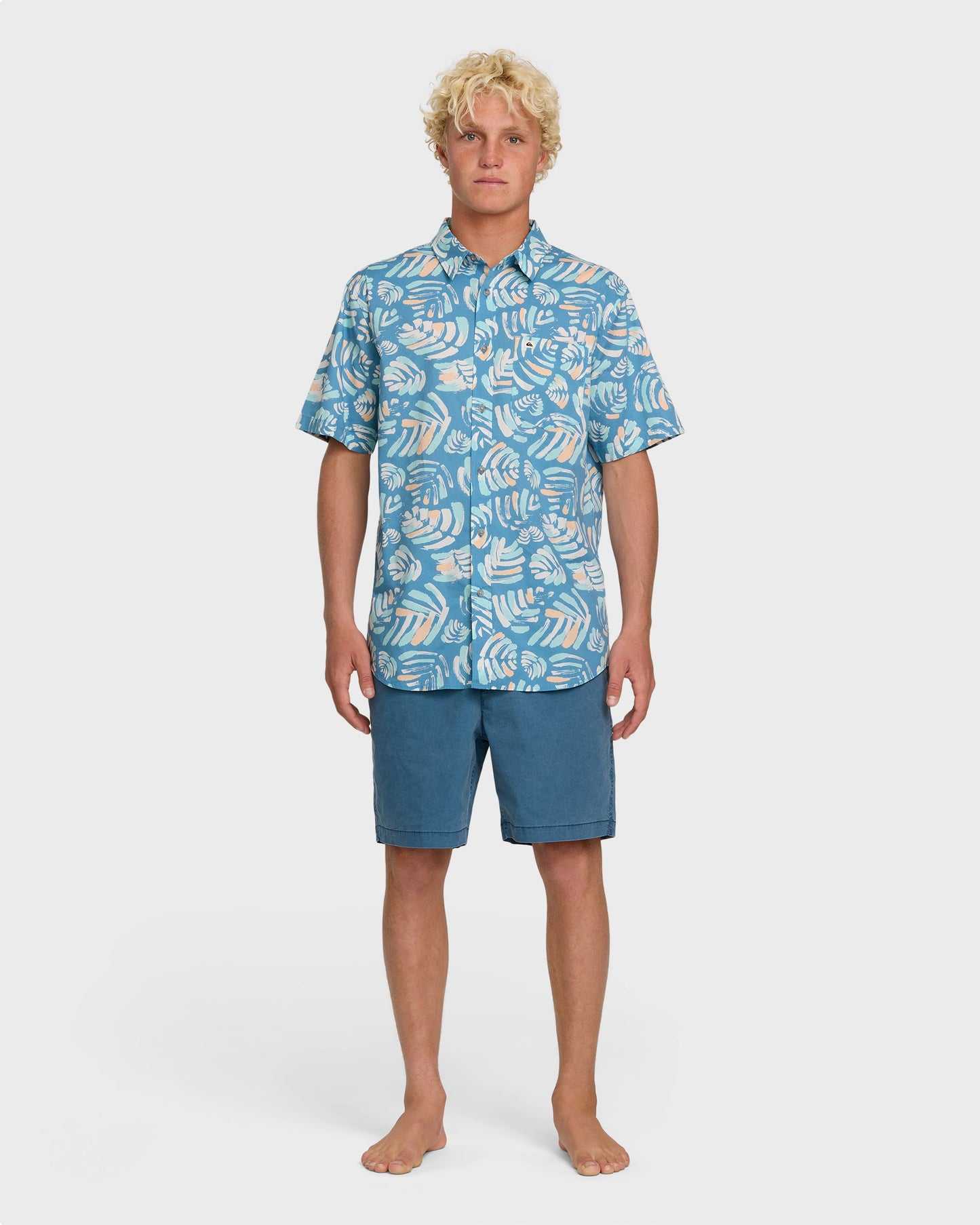 Shades Classic Stretch Short Sleeve Shirt - Niagara Quick Silver Niagara