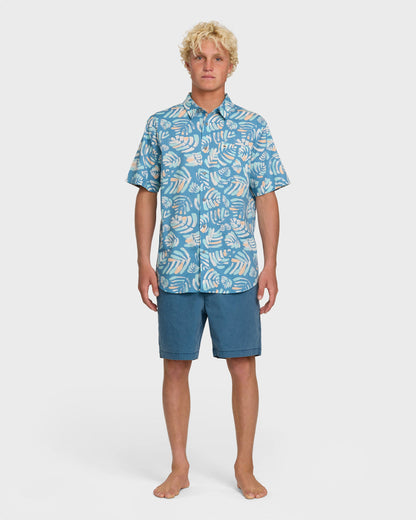 Shades Classic Stretch Short Sleeve Shirt - Niagara Quick Silver Niagara