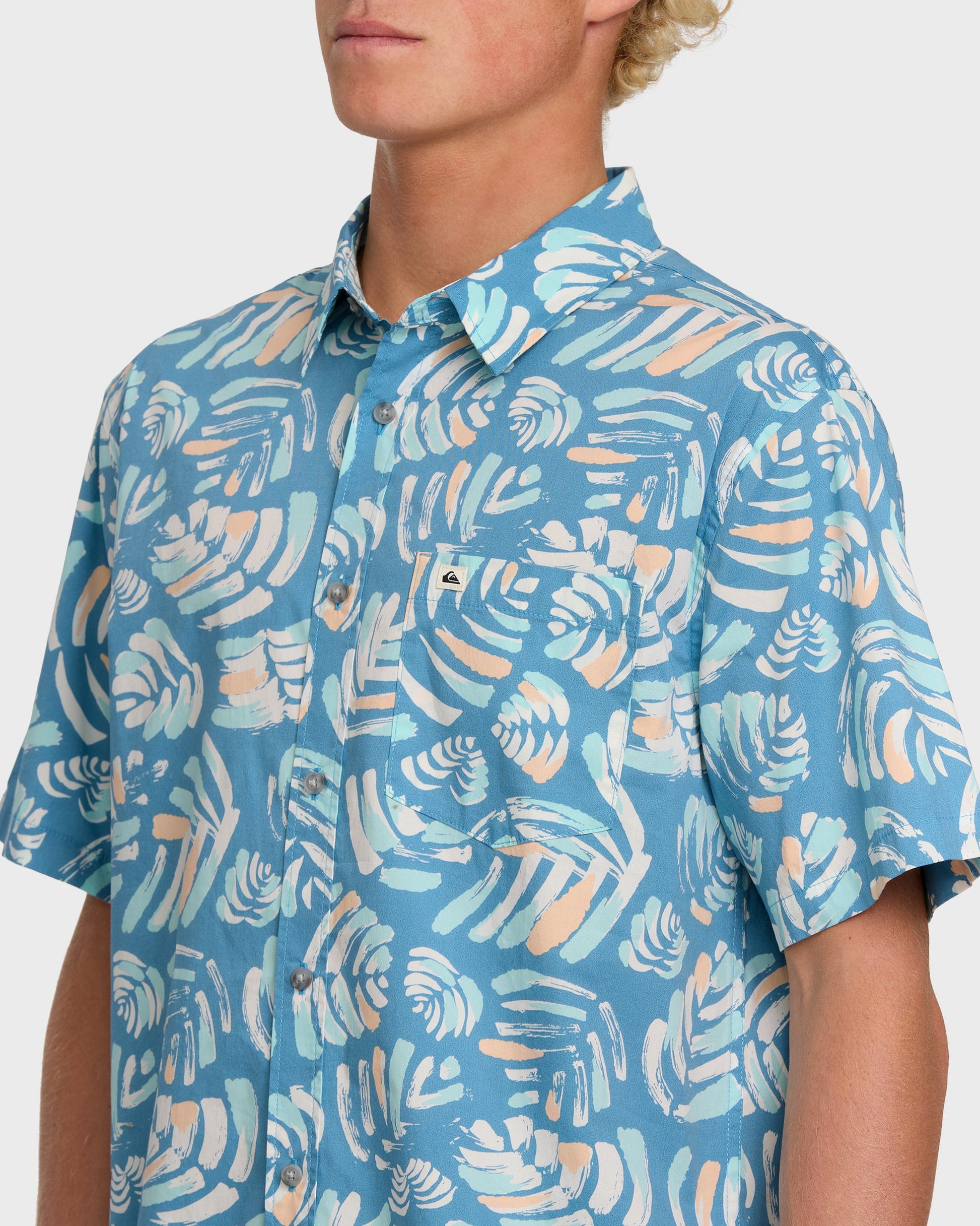 Shades Classic Stretch Short Sleeve Shirt - Niagara Quick Silver Niagara