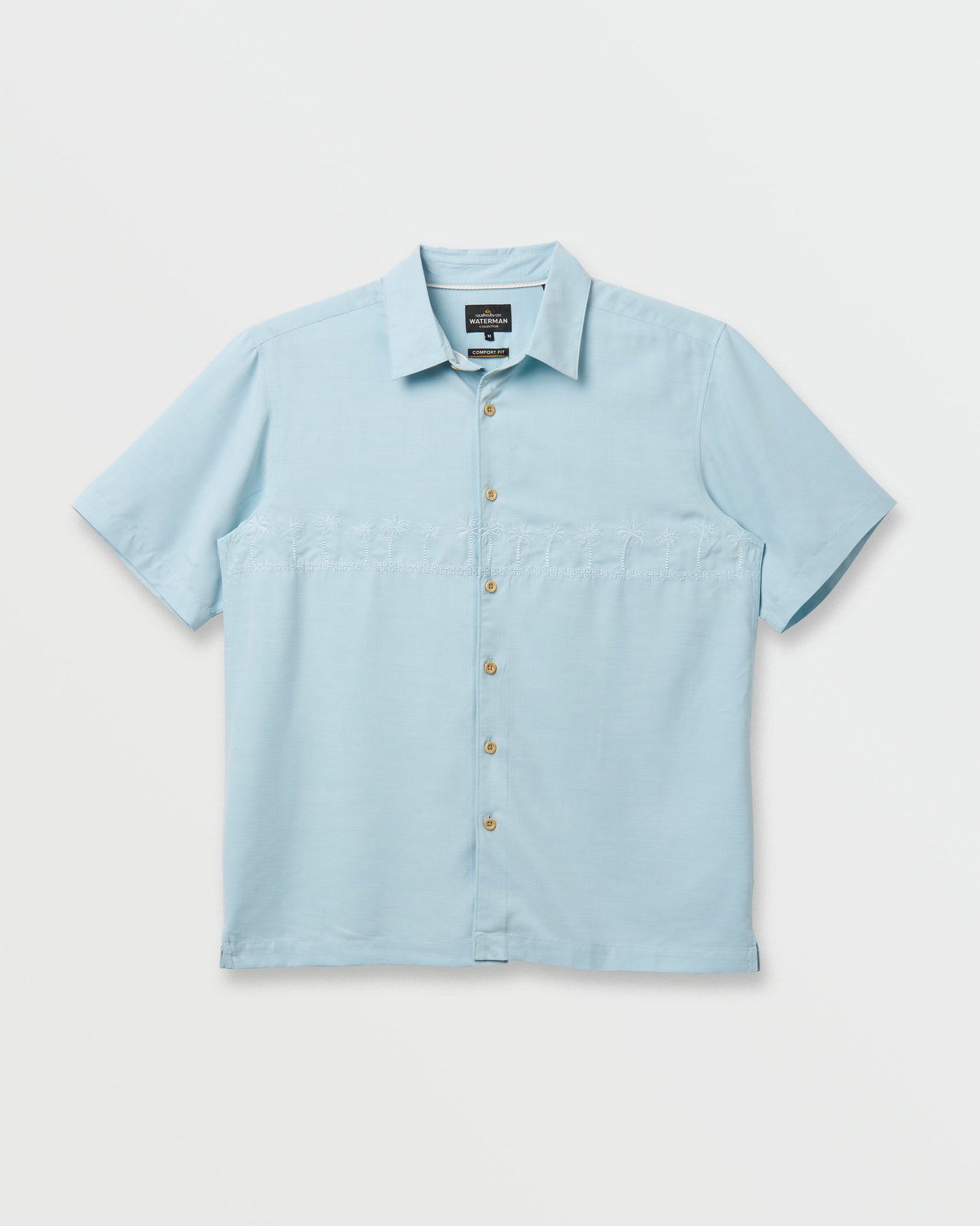 Waterman Tahiti Palms Premium Anti-Wrinkle Shirt - Sterling Blue Quick Silver Sterling Blue