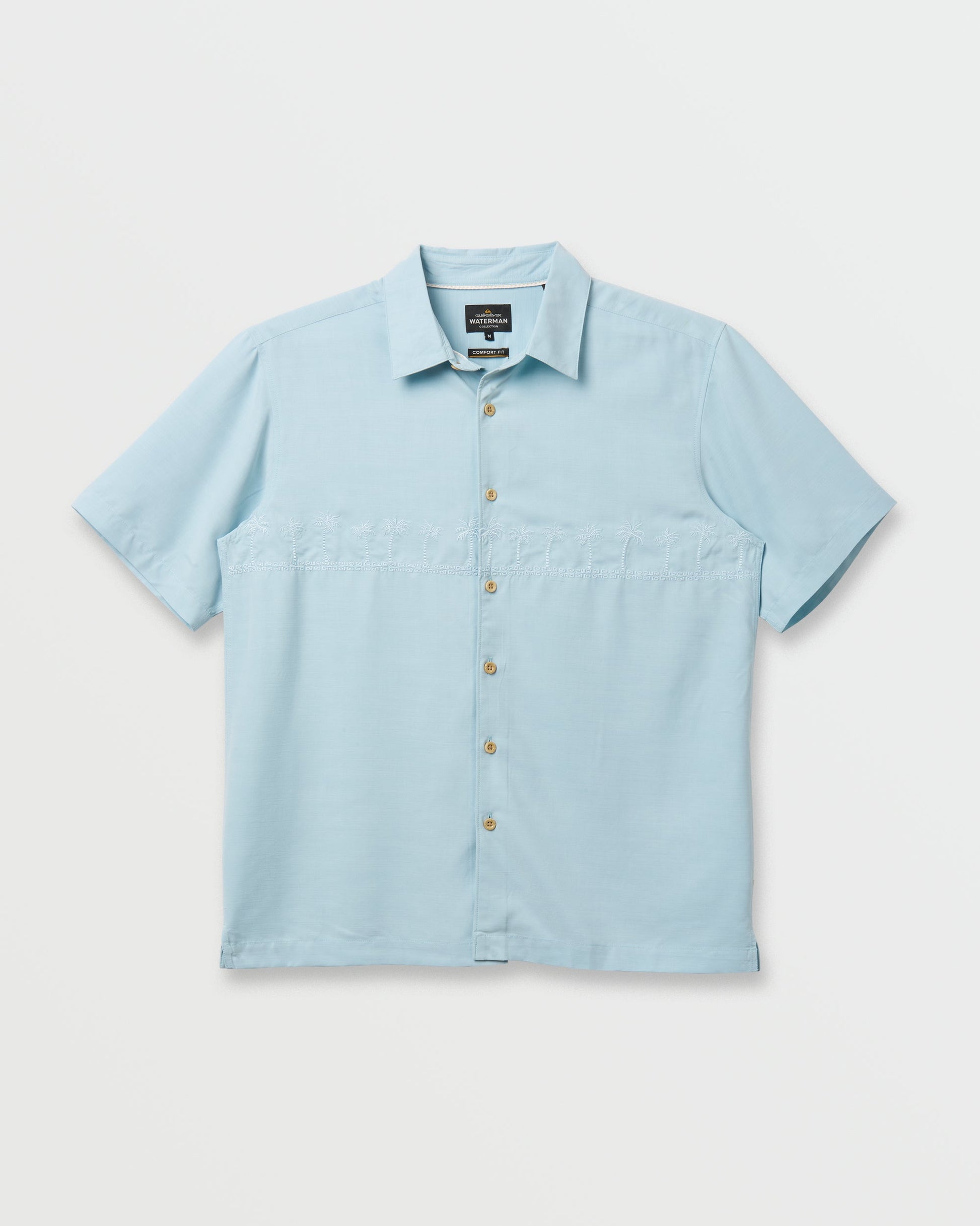 Waterman Tahiti Palms Premium Anti-Wrinkle Shirt - Sterling Blue Quick Silver Sterling Blue