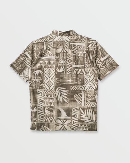 Waterman Talk Story Short Sleeve Shirt - Moonbeam Quick Silver Moonbeam