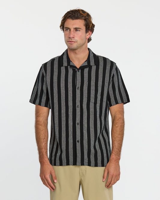 Nightfall Island Short Sleeve Shirt - Black Quick Silver Black