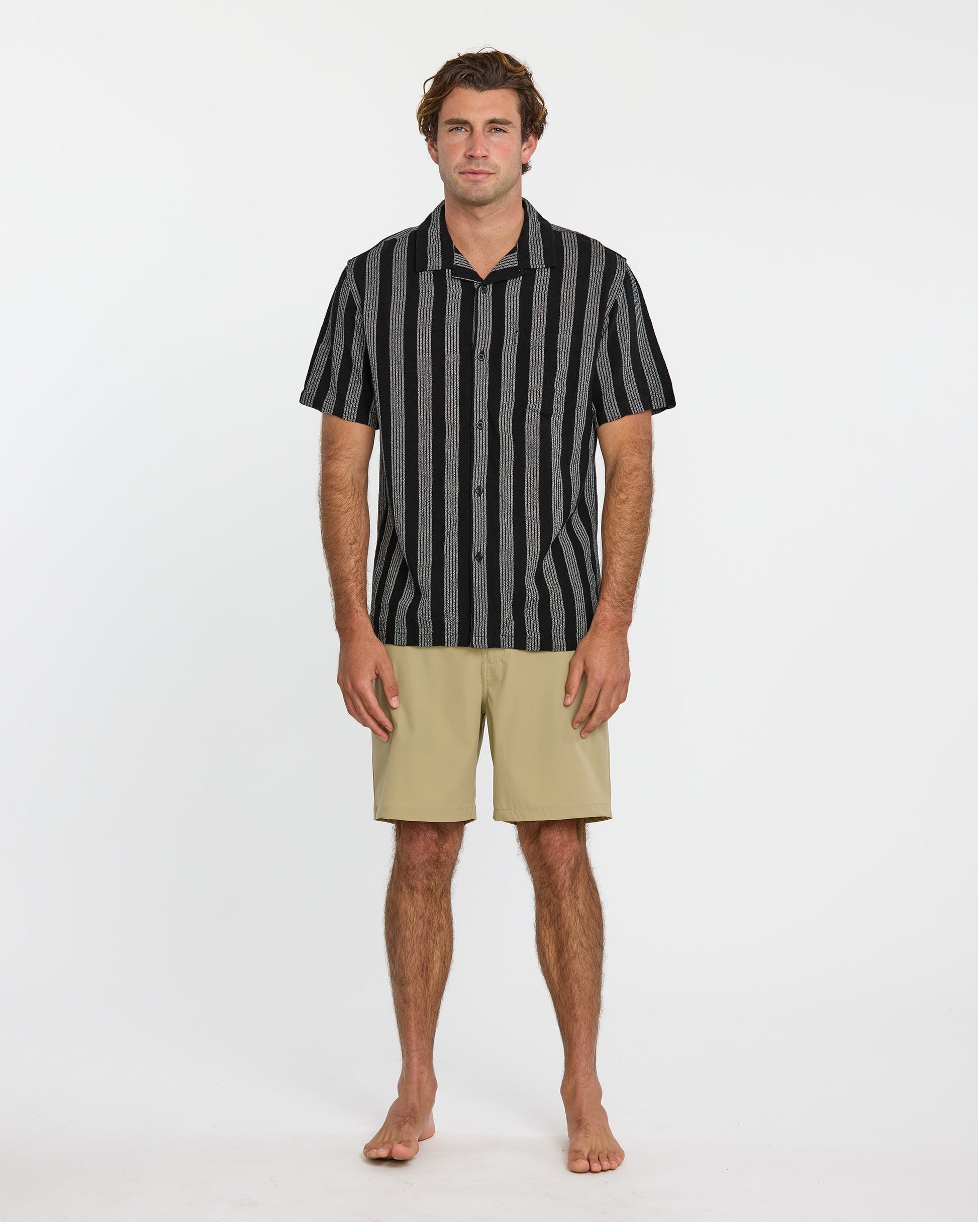 Nightfall Island Short Sleeve Shirt - Black Quick Silver Black