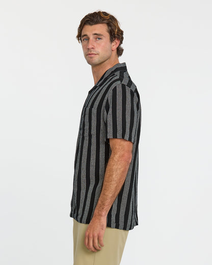 Nightfall Island Short Sleeve Shirt - Black Quick Silver Black