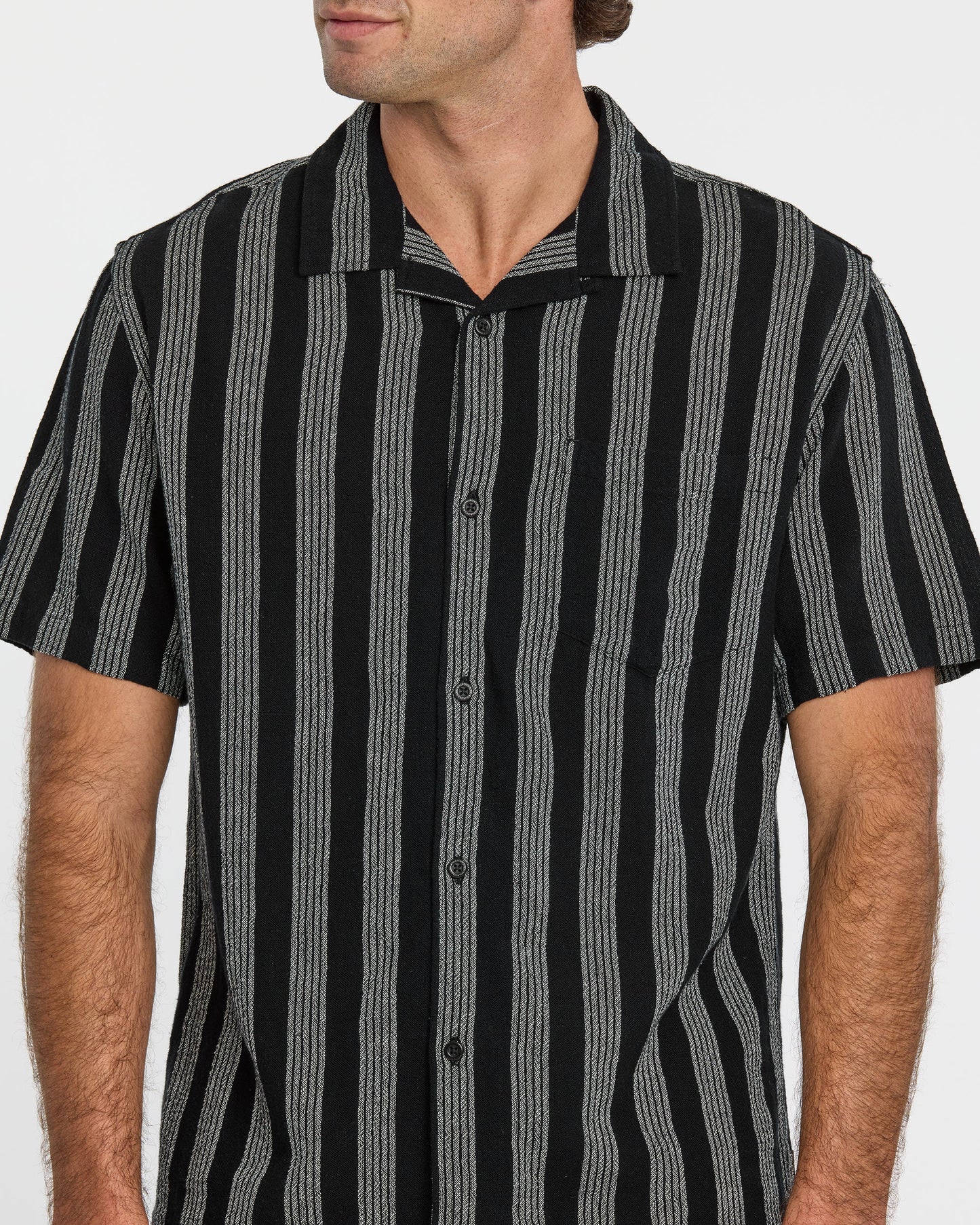 Nightfall Island Short Sleeve Shirt - Black Quick Silver Black