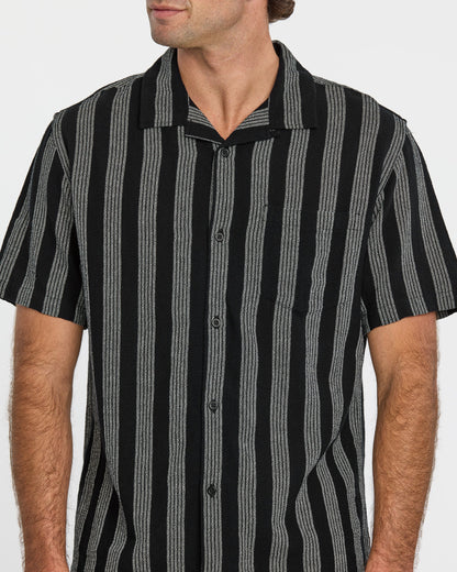 Nightfall Island Short Sleeve Shirt - Black Quick Silver Black