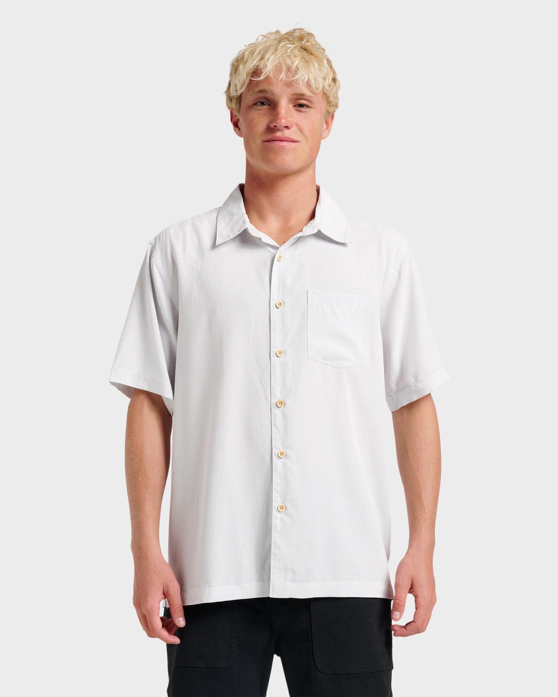 Waterman Check Out Shirt - White Quick Silver White