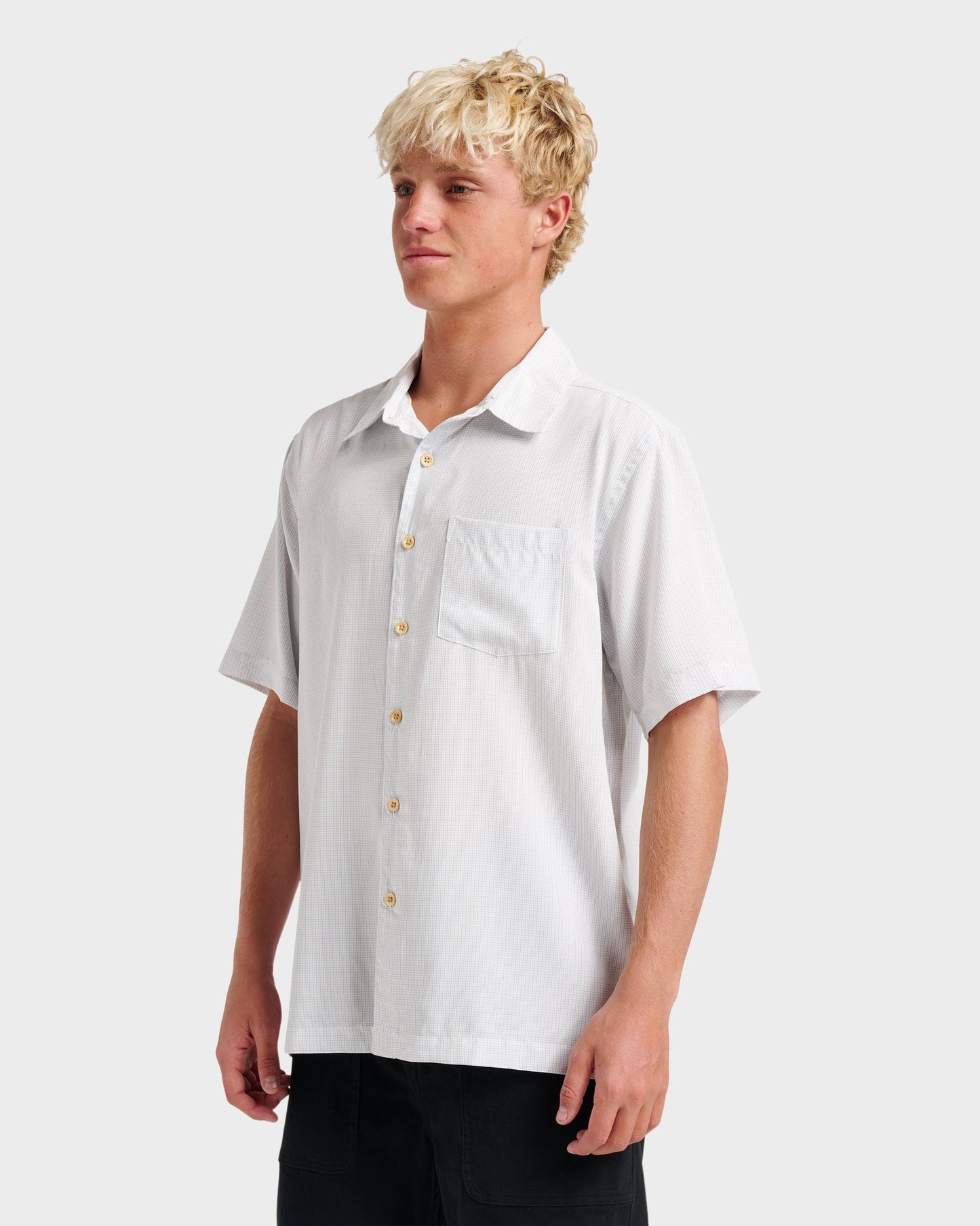 Waterman Check Out Shirt - White Quick Silver White