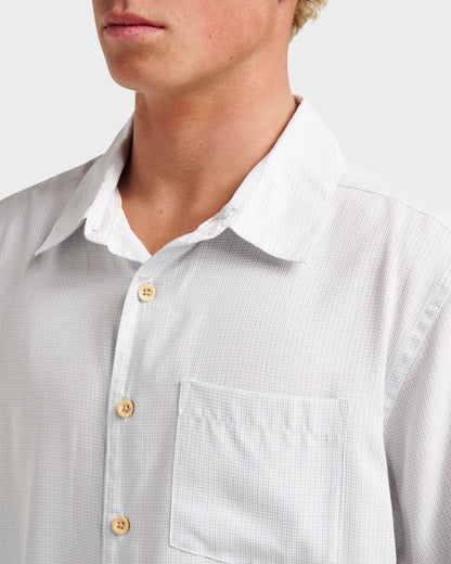Waterman Check Out Shirt - White Quick Silver White