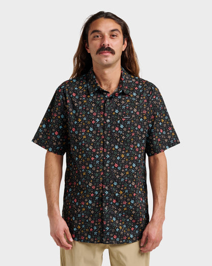 Ditsy Mini Classic Short Sleeve Shirt - Eclipse Quick Silver Eclipse
