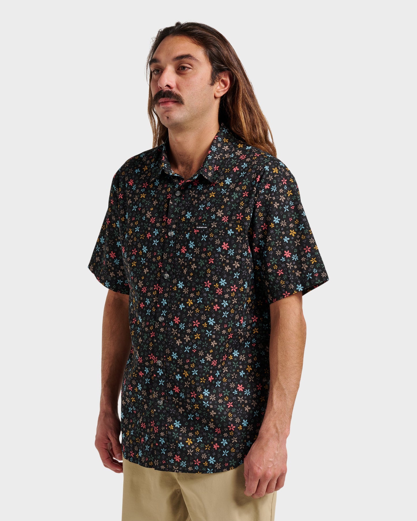 Ditsy Mini Classic Short Sleeve Shirt - Eclipse Quick Silver Eclipse