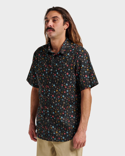 Ditsy Mini Classic Short Sleeve Shirt - Eclipse Quick Silver Eclipse