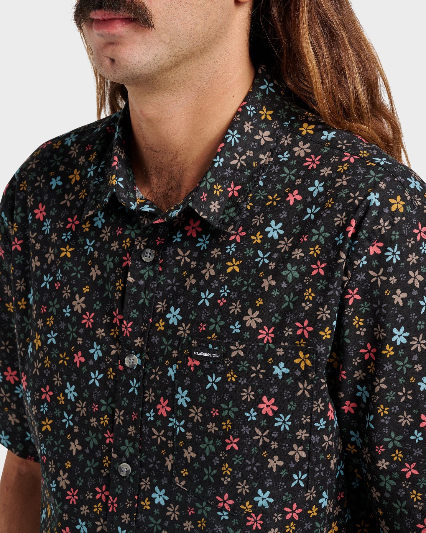 Ditsy Mini Classic Short Sleeve Shirt - Eclipse Quick Silver Eclipse