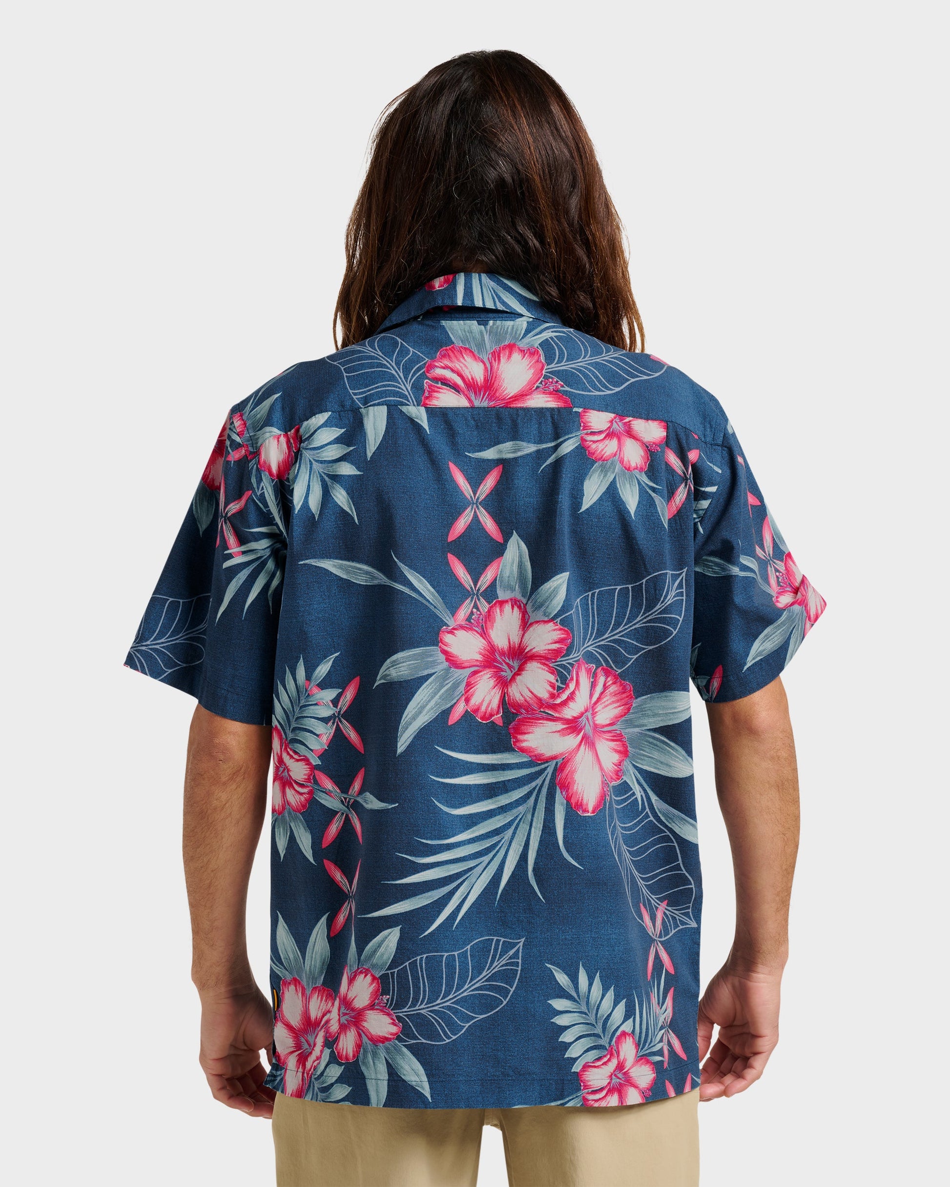 Waterman Playita Floral Shirt - Sargasso Sea Quick Silver Sargasso Sea