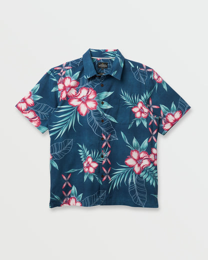 Waterman Playita Floral Shirt - Sargasso Sea Quick Silver Sargasso Sea