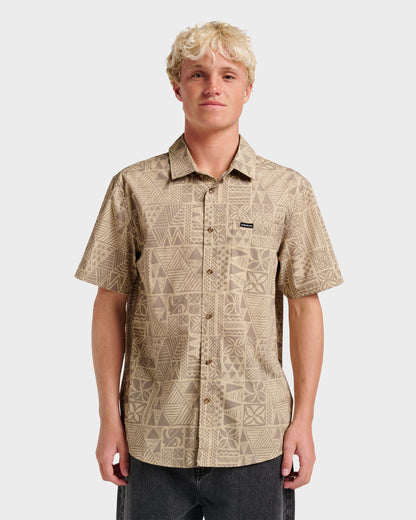 Makaha Classic Short Sleeve Shirt - Twill Quick Silver Twill