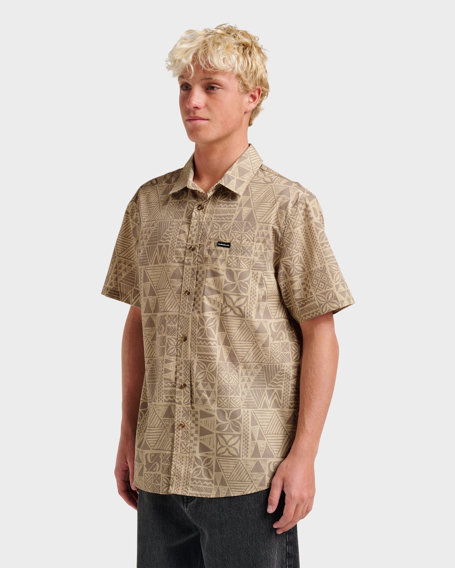 Makaha Classic Short Sleeve Shirt - Twill Quick Silver Twill