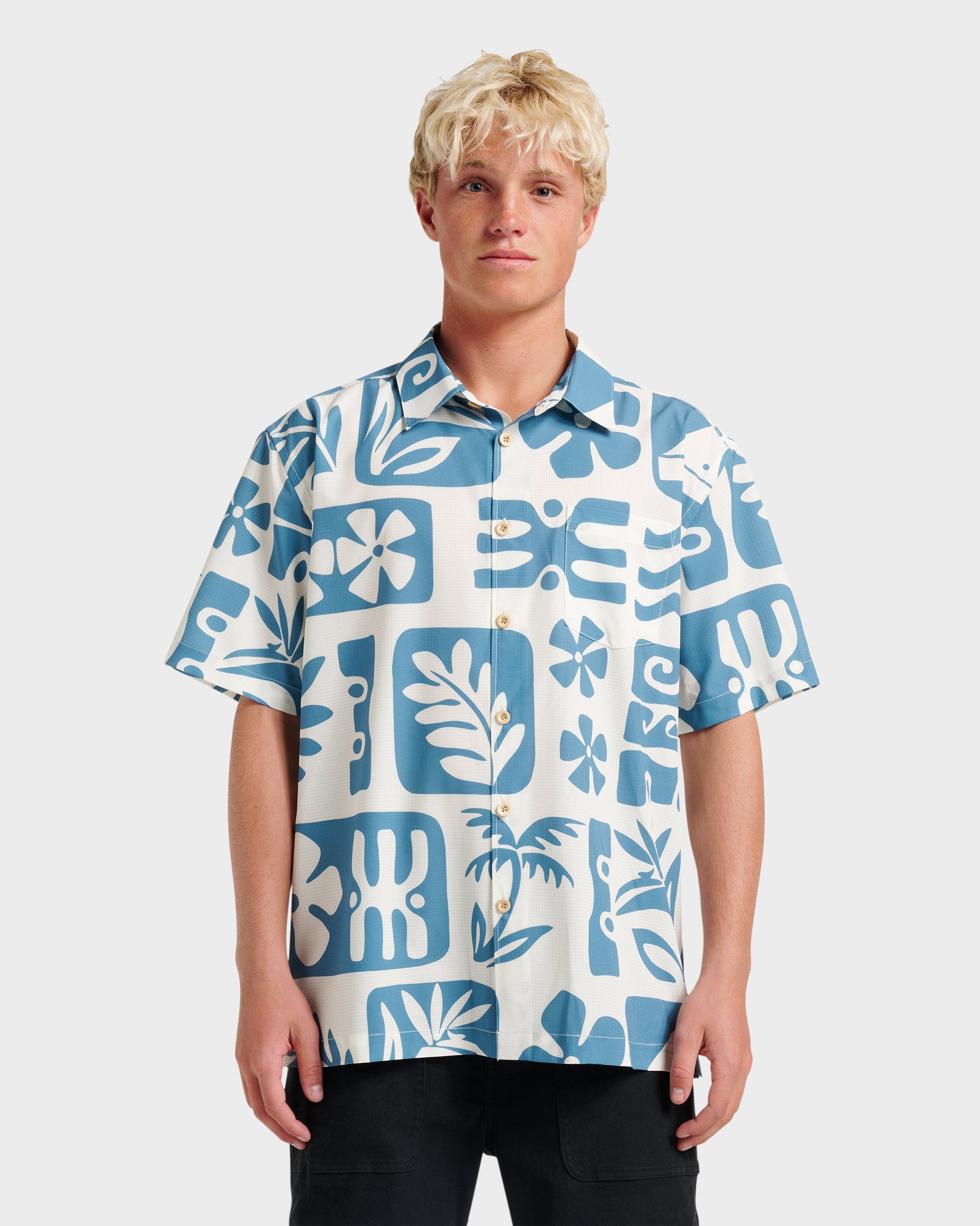 Waterman Dunes Shirt - White Quick Silver White
