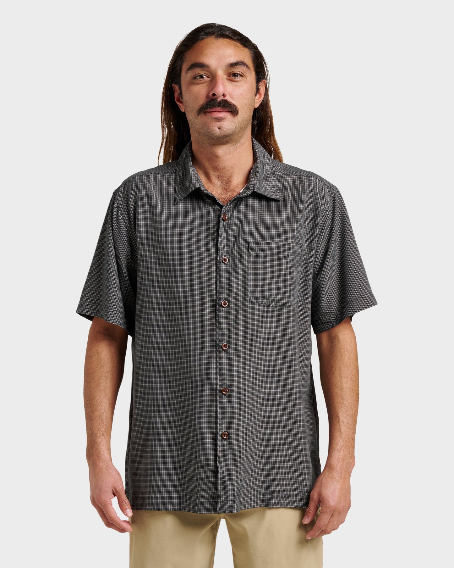 Waterman Check Out Shirt - Phantom Quick Silver Phantom